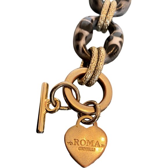 Chain Link Acrylic Marble Chain, Via Roma 34 Gioielli (Made in Italy), 9 inches - Picture 3 of 6